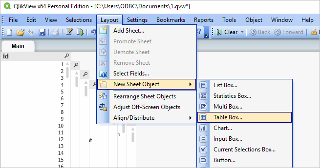 QlikView Table Box