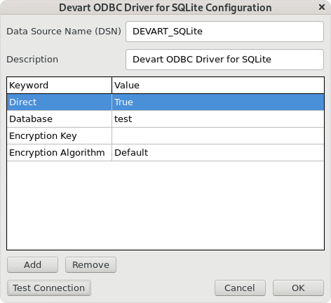 Devart ODBC Administrator parameters