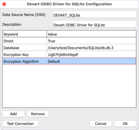 Devart ODBC Administrator parameters