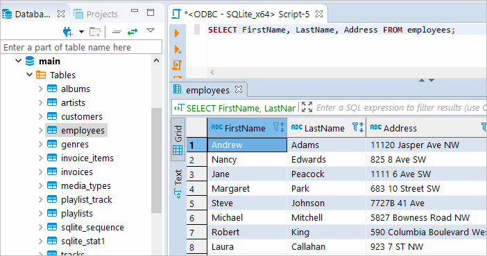 Execute SQL query in DBeaver against SQLite database