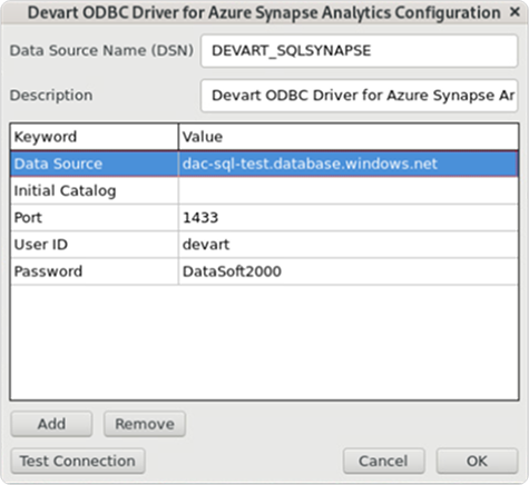 Devart ODBC Administrator parameters