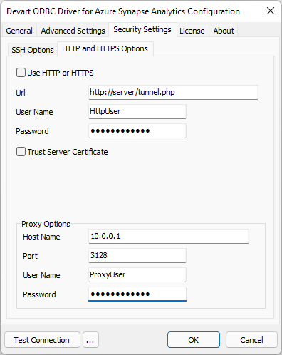 Connecting to AzureSynapseAnalytics Through Proxy and HTTP Tunnel
