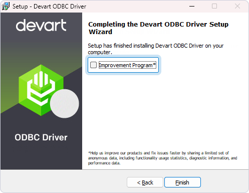 Clear the Improvement Program checkbox in the installation wizard