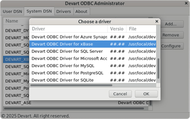 Devart ODBC Administrator