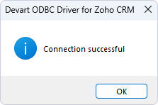 Successful connection to Zoho CRM