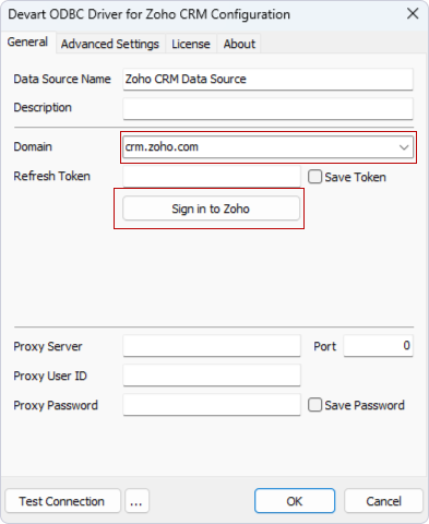 Request refresh token Zoho CRM