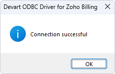 Successful connection to Zoho Billing