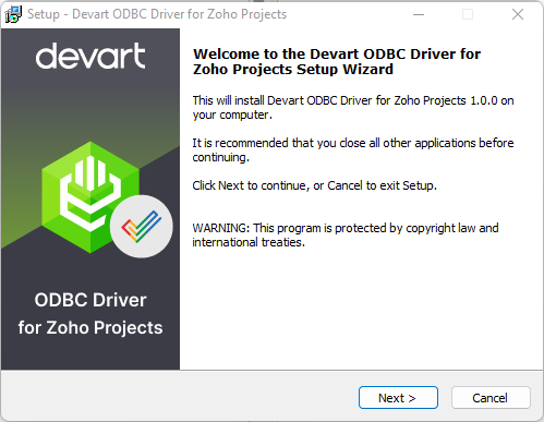 Windows 8 Devart ODBC Driver for Zoho Projects full