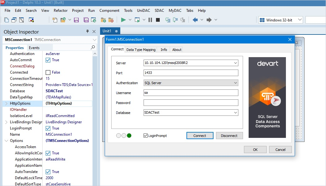 Delphi MSConnection