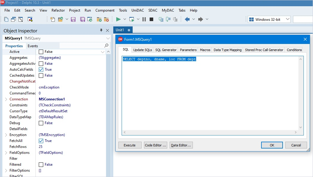 Delphi TPgQuery