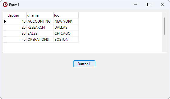 A form with a grid filled with data and a button.
