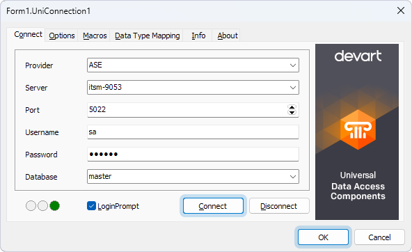 Connection to ASE in Delphi.