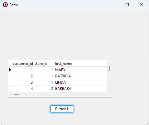 A form with a grid filled with data and a button
